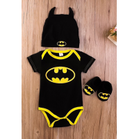 Детский костюм тройка бодик + шапочка + пинетки Batman